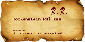 Rockenstein Rózsa névjegykártya